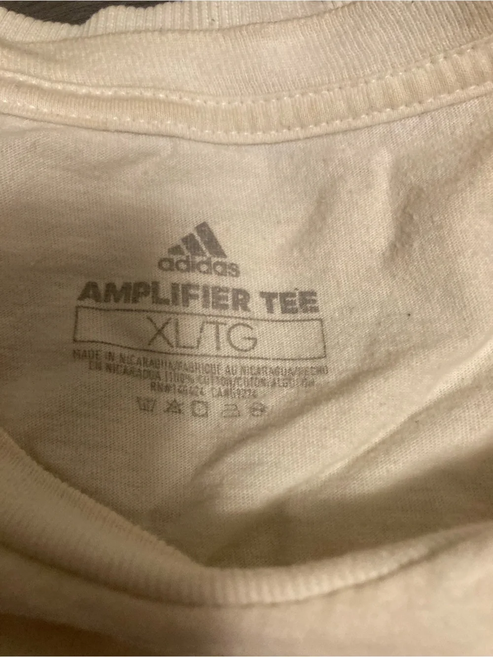 adidas White Short Sleeve Tee with Black Logo